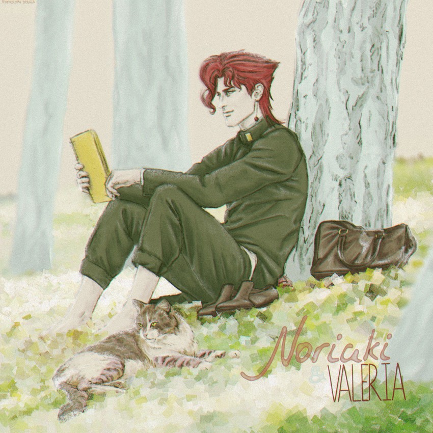 kakyoin noriaki (jojo no kimyou na bouken and 1 more) drawn by rainie