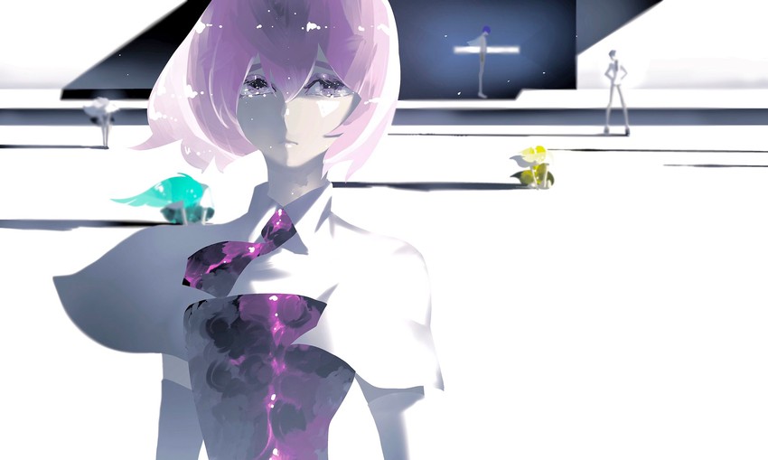 phosphophyllite, diamond, cairngorm, yellow diamond, alexandrite, and 1 more (houseki no kuni) drawn by konishi_(zatuizatui598)