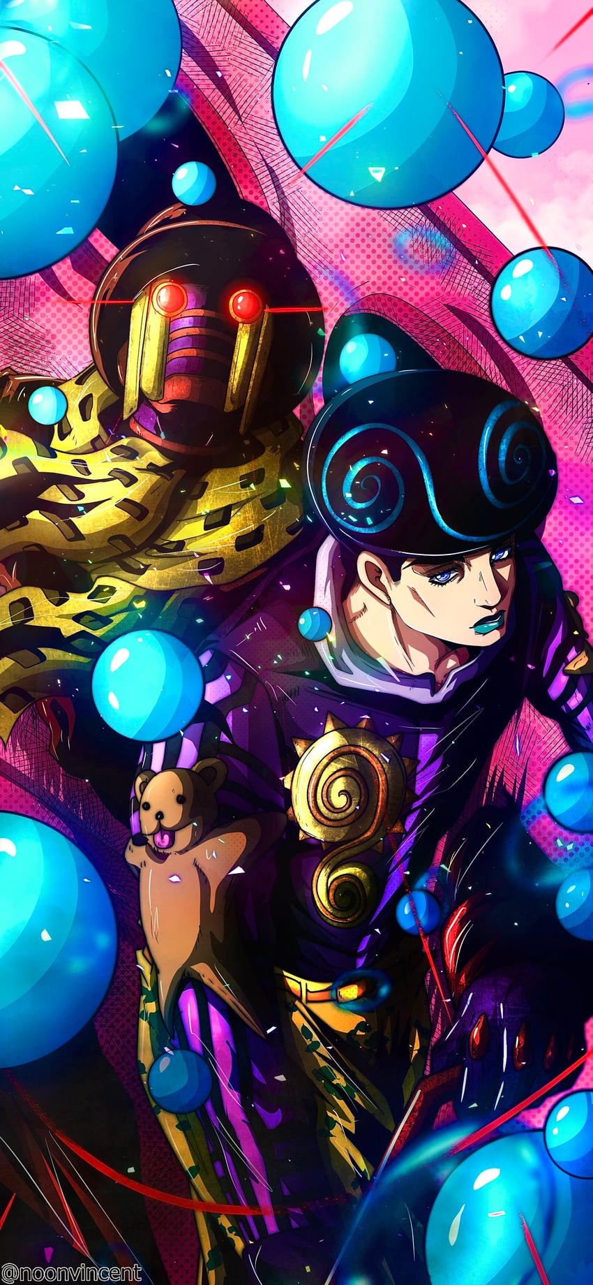 tooru and wonder of u (jojo no kimyou na bouken and 1 more) drawn by noonvincent