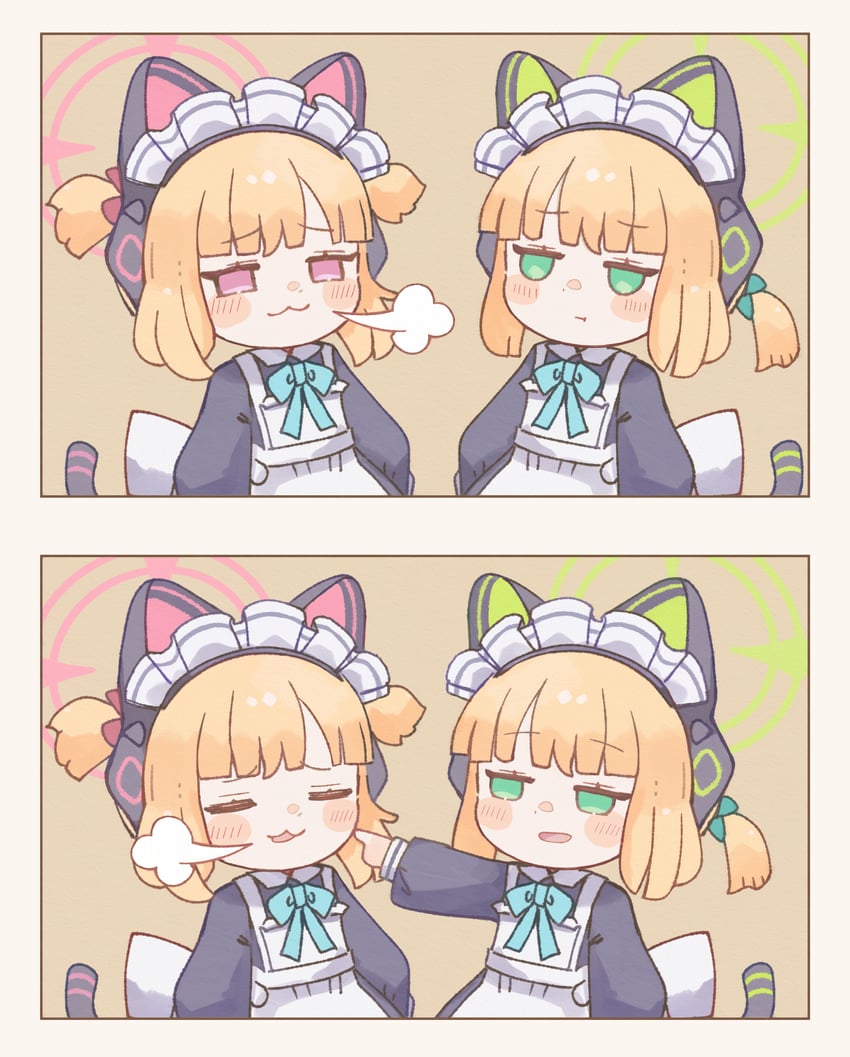 momoi and midori (blue archive) drawn by nagomibako_(nagomi-99)