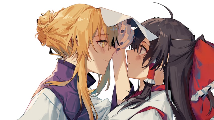 hakurei reimu and yakumo yukari (touhou) drawn by zy_(zyyyyyyy9)