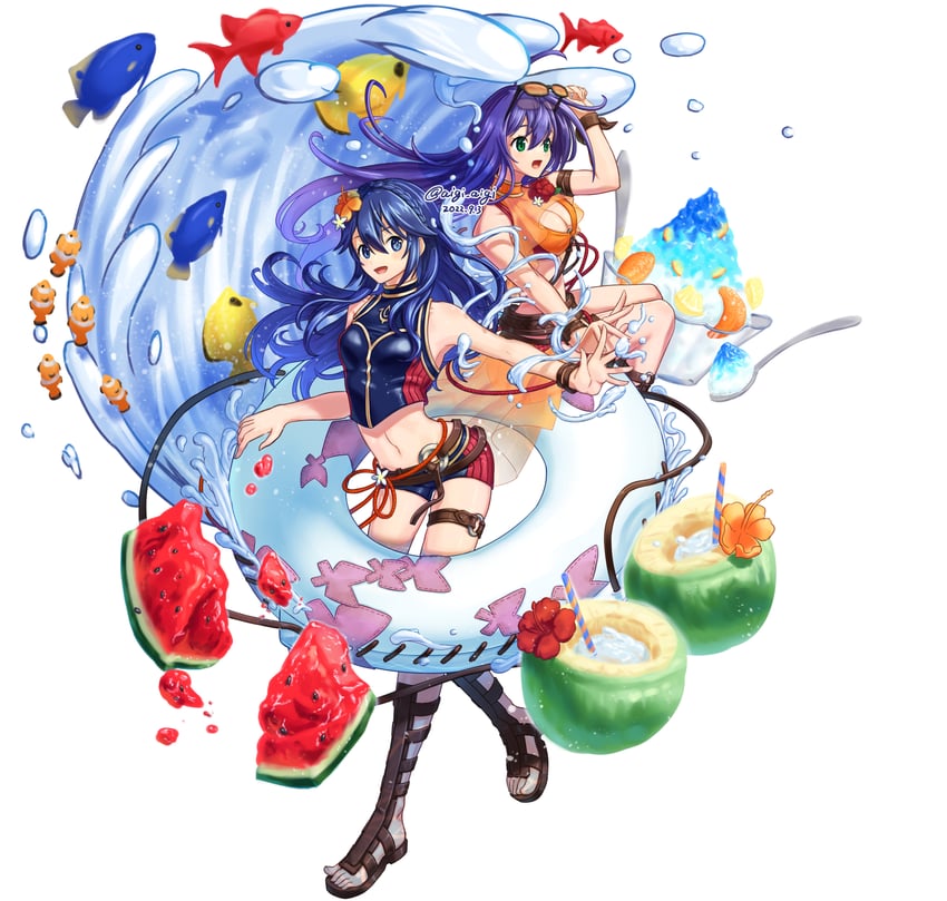 mia and lucina (fire emblem and 4 more) drawn by sumire_l.a.