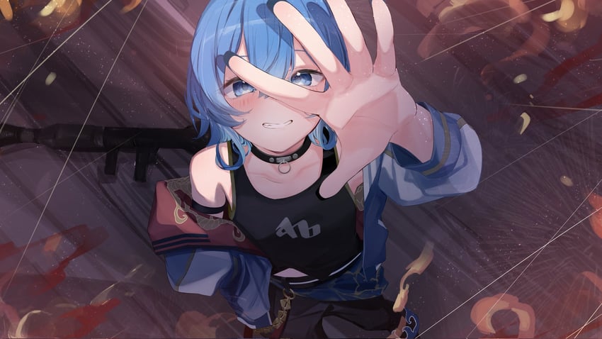 hoshimachi suisei (hololive and 1 more) drawn by motoi_(croa76)