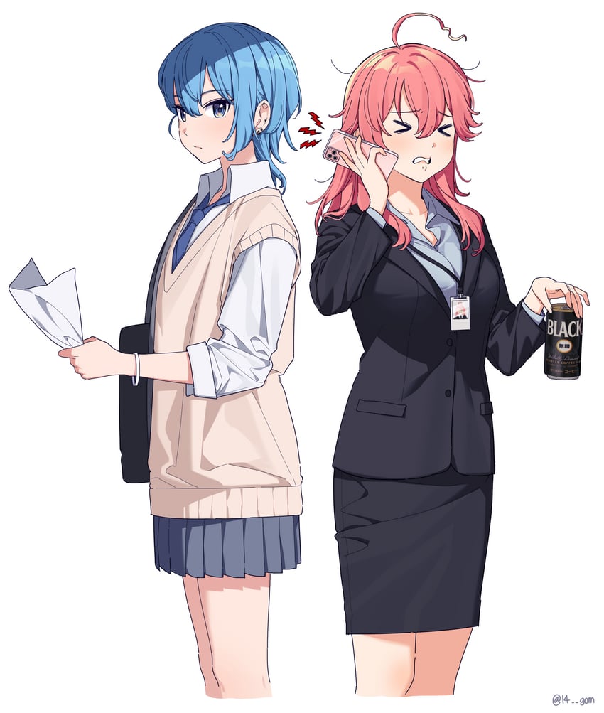 hoshimachi suisei and sakura miko (hololive) drawn by 14_(vision5032)