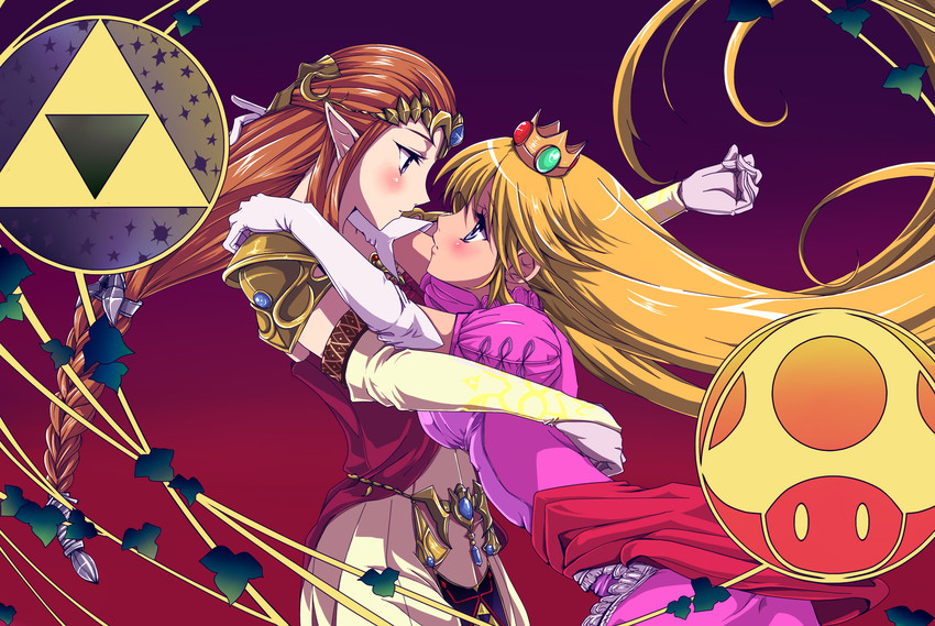 princess zelda and princess peach (the legend of zelda and 2 more) drawn by ichiori