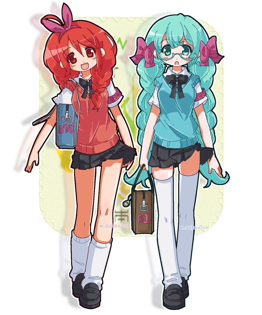 hatsune miku and kasane teto (vocaloid and 1 more) drawn by thea_(w_alladoo)