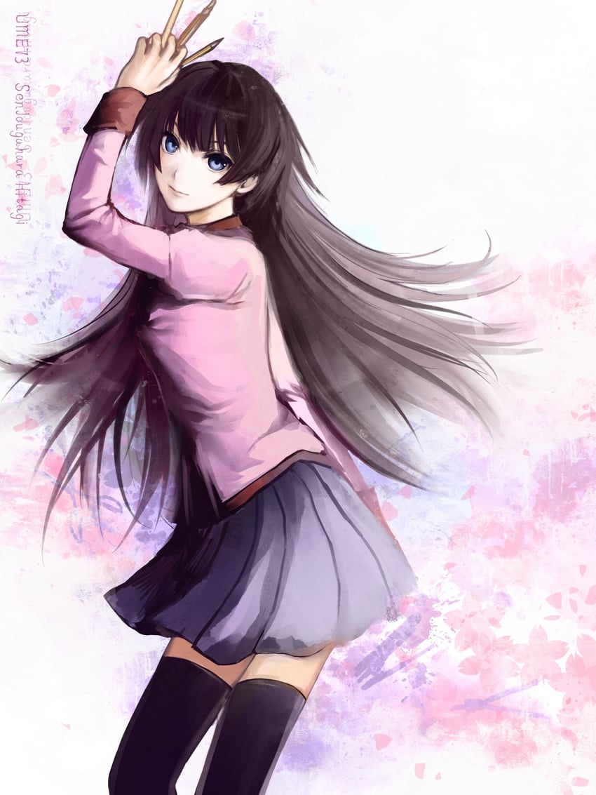senjougahara hitagi (monogatari and 1 more) drawn by ume73