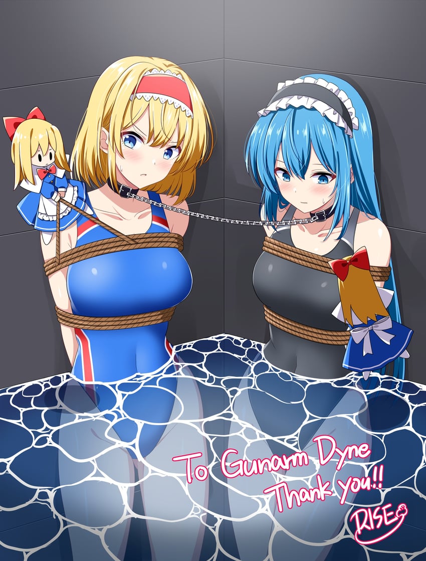 alice margatroid, shanghai doll, and elica margatroid (original and 1 more) drawn by rise_(rise19851203)