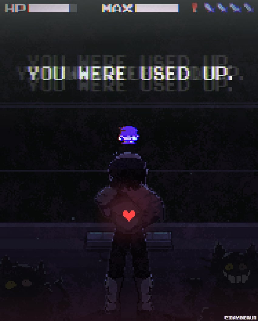 kris, soul, hero sword, and friend (deltarune) drawn by iamdoru1
