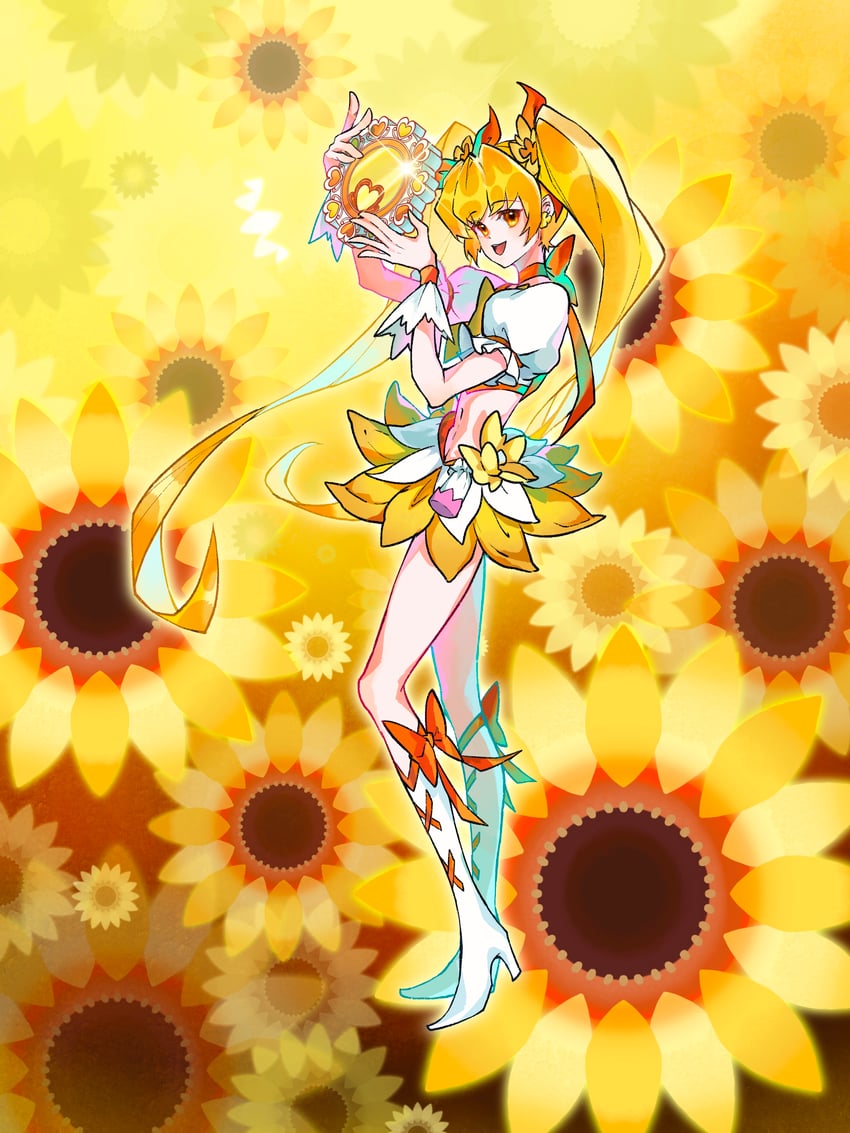 myoudouin itsuki and cure sunshine (precure and 1 more) drawn by inhan
