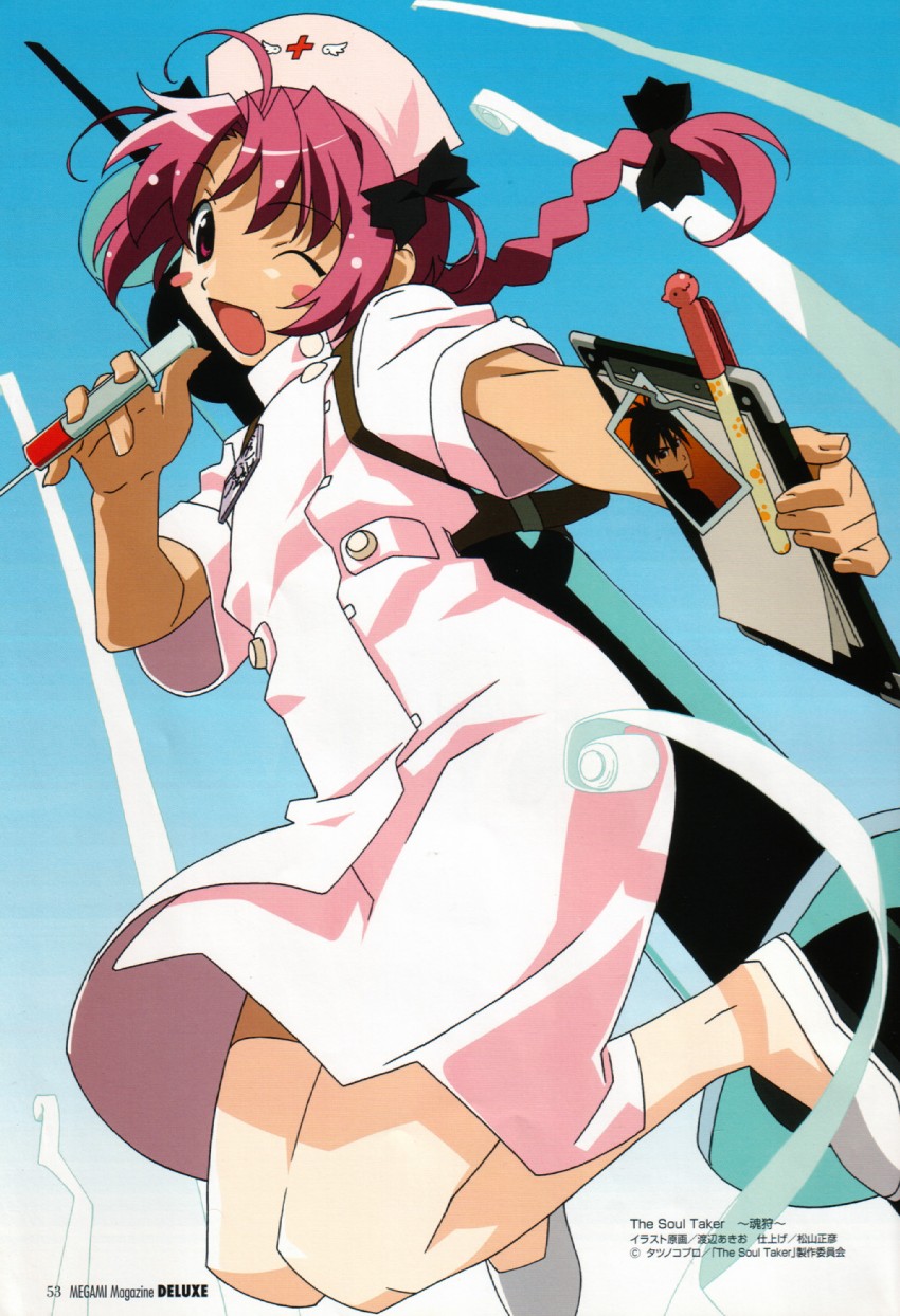 nakahara komugi and date kyousuke (megami magazine and 3 more) drawn by watanabe_akio
