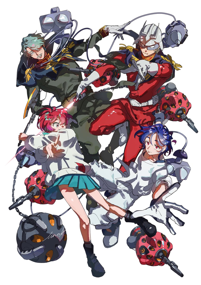 amate yuzuriha, shuji ito, char aznable, and challia bull (gundam and 1 more) drawn by kajoichiro
