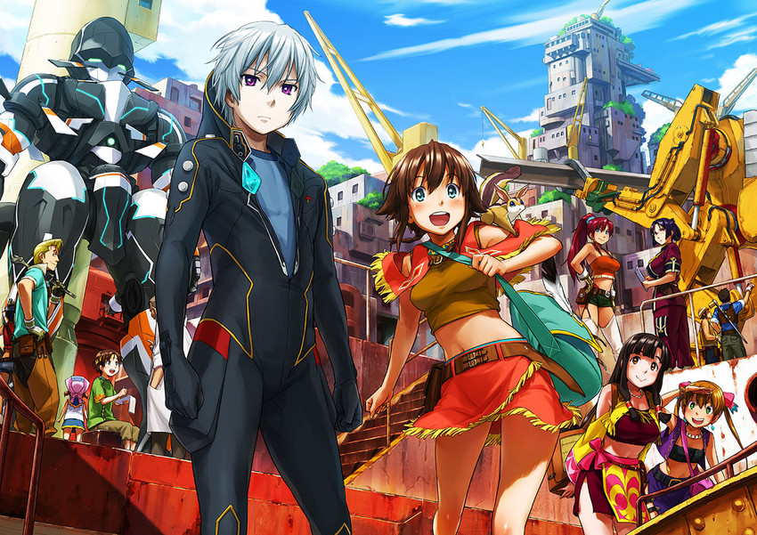 amy, bellows, saaya, ledo, melty, and 7 more (suisei no gargantia) drawn by naruko_hanaharu