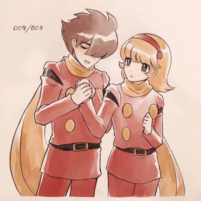 francoise arnoul and shimamura joe (cyborg 009) drawn by makiba_(mgmgcat)