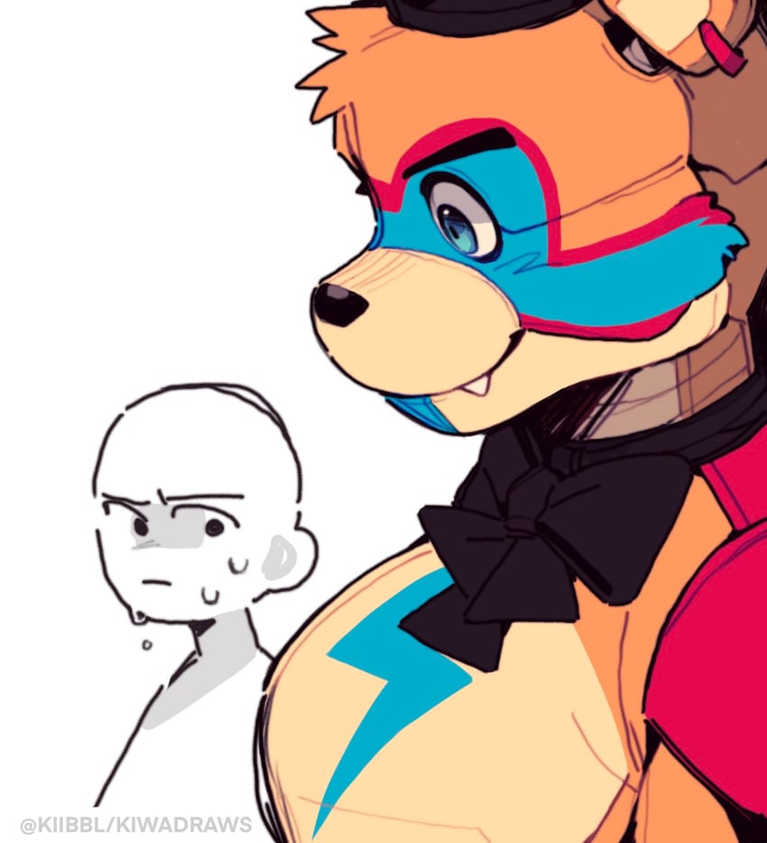 freddy fazbear and glamrock freddy (five nights at freddy's and 1 more) drawn by creg_(kiibbl)