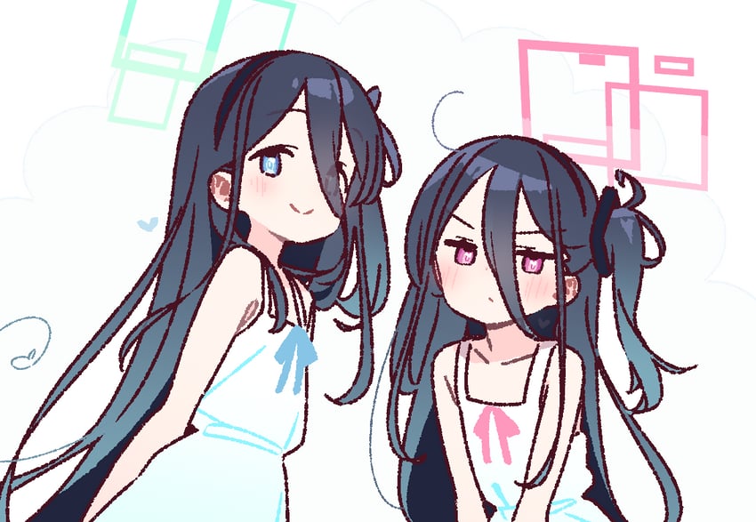 aris and kei (blue archive) drawn by yoru_nai