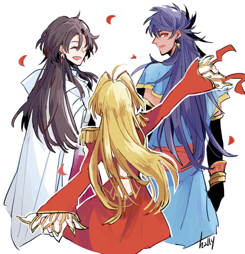 nero claudius, constantine xi, and romulus quirinus (fate and 1 more) drawn by hally