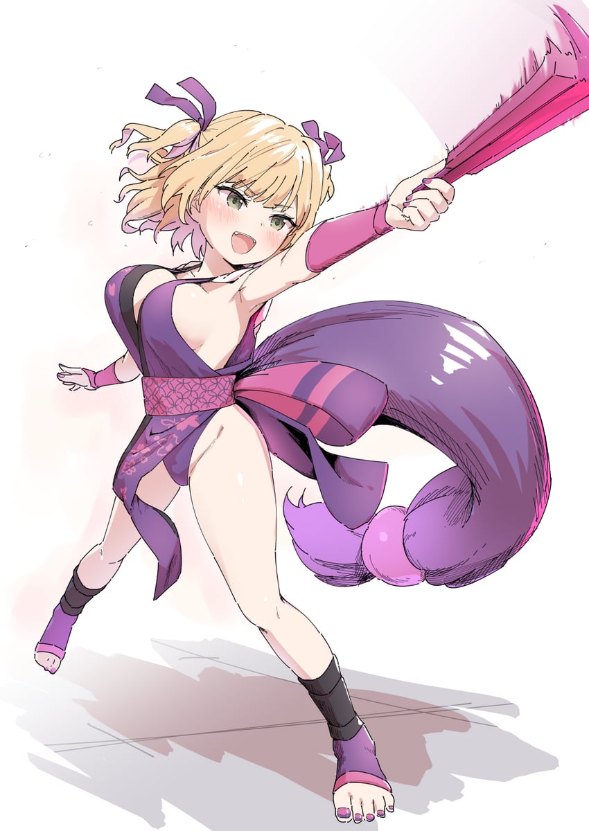 shiranui mai and kurumi noah (street fighter and 3 more) drawn by wamu_(chartreuse)