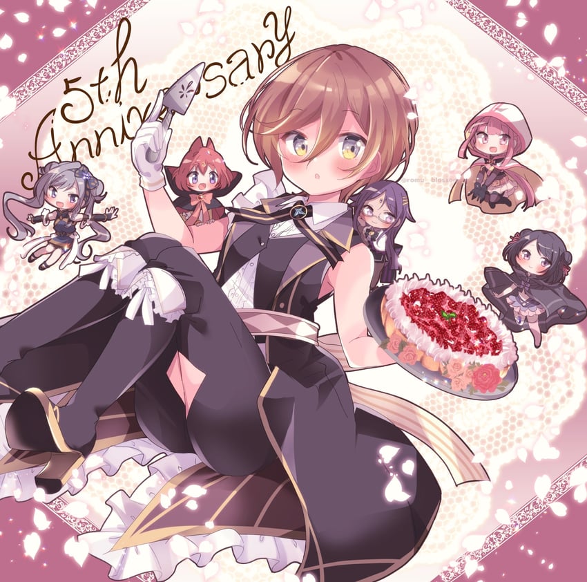 tamaki iroha, kuroe, yakumo mikage, sasame yozuru, sawa sudachi, and 1 more (mahou shoujo madoka magica and 1 more) drawn by sakura_romu