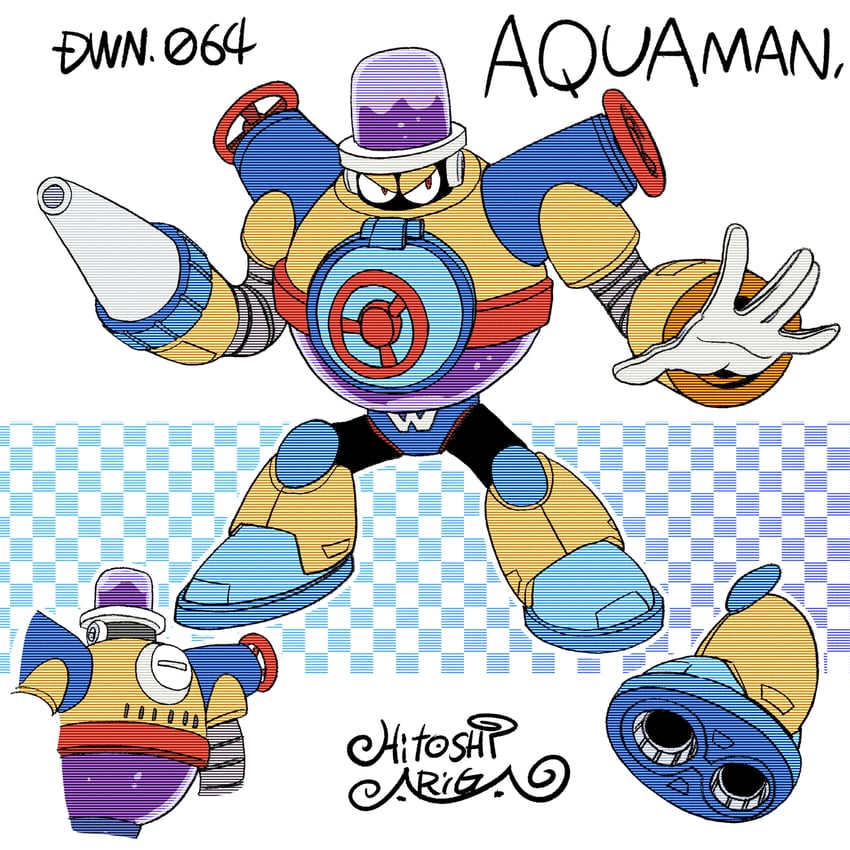 aqua man (mega man and 1 more) drawn by ariga_hitoshi