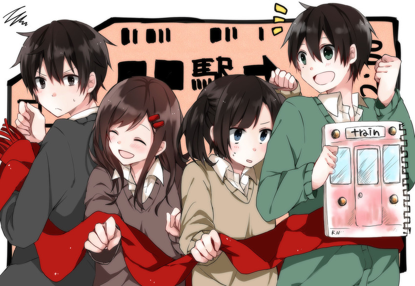 tateyama ayano, kisaragi shintarou, enomoto takane, and kokonose haruka (kagerou project) drawn by yupe_(pikoyupi)