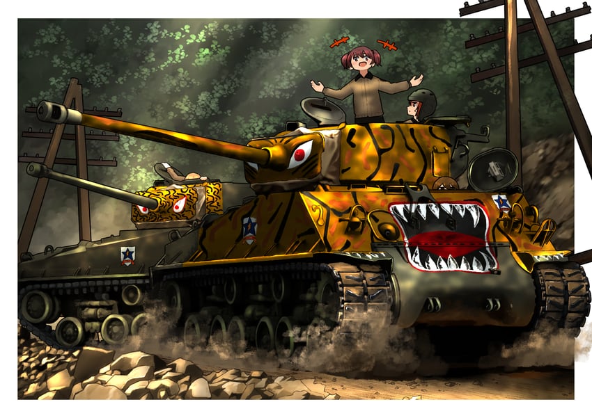 kay, alisa, and helmet-chan (girls und panzer) drawn by timmyyen