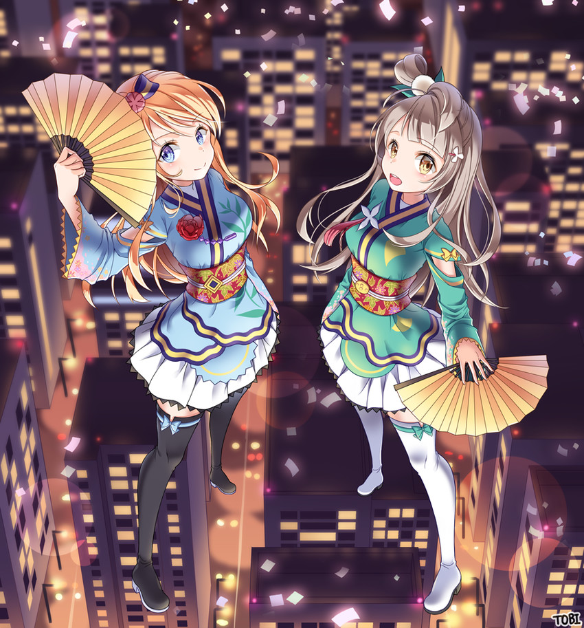 ayase eli and minami kotori (love live! and 2 more) drawn by tobi_(mue86)