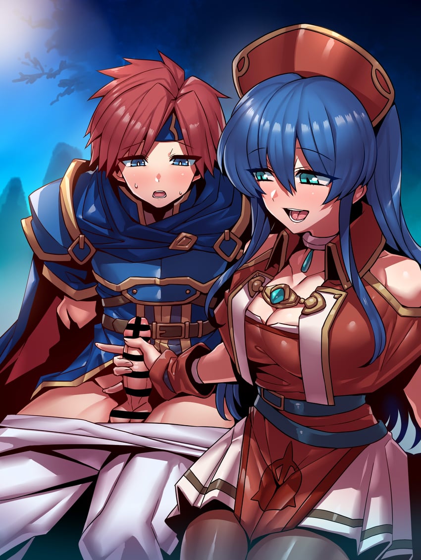 roy and lilina (fire emblem and 1 more) drawn by tukiwani
