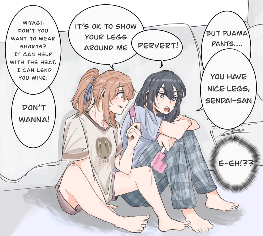miyagi shiori and sendai hazuki (shuuniichido classmate wo kau hanashi) drawn by elephon