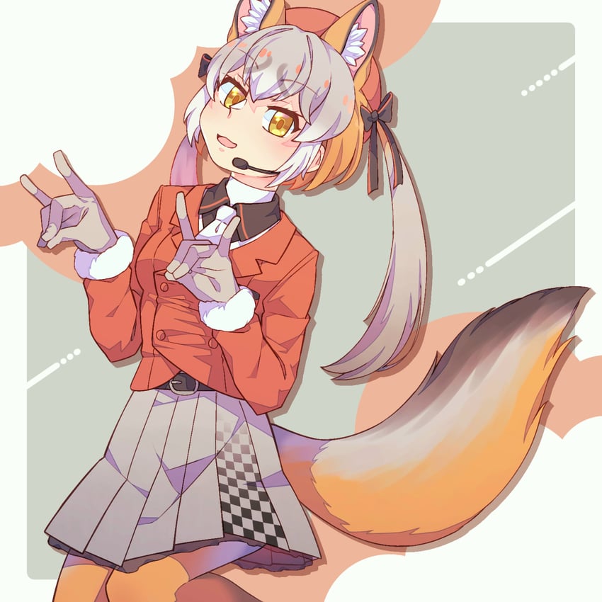 island fox (kemono friends and 1 more) drawn by hauru_252