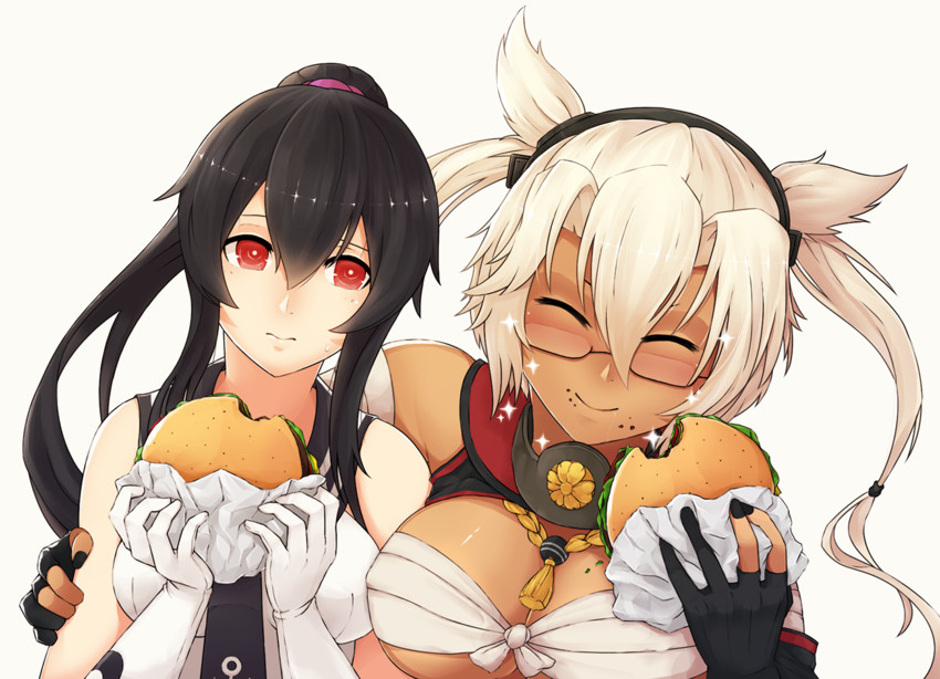 musashi and yahagi (kantai collection) drawn by bbk_(13zk)