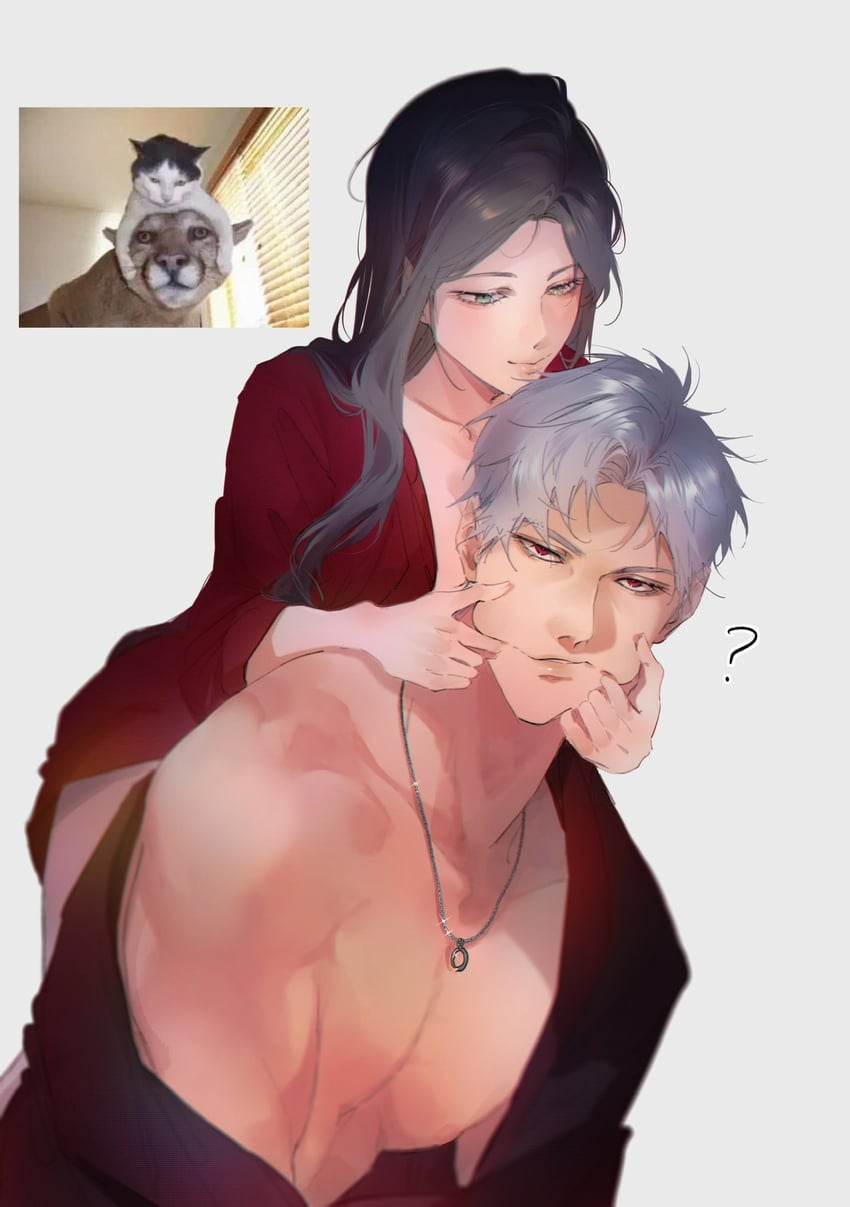 protagonist and sylus (love and deepspace) drawn by ng_ai0