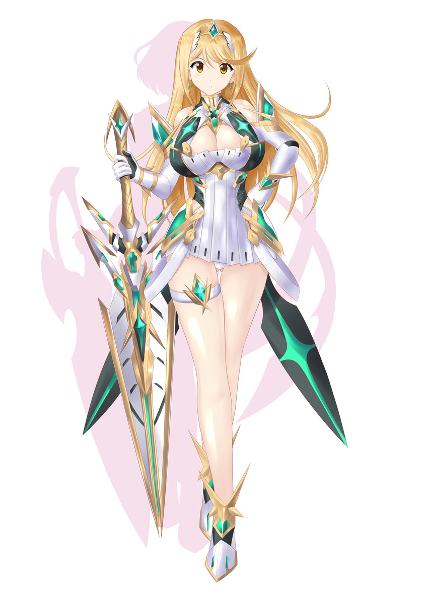mythra (xenoblade chronicles and 1 more) drawn by yakkey