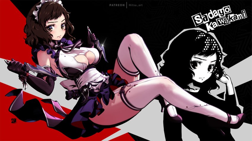 kawakami sadayo (persona and 1 more) drawn by mitsu_(mitsu_art)
