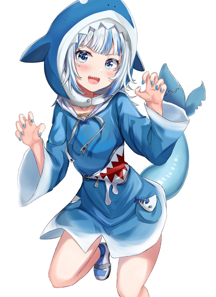 gawr gura (hololive and 1 more) drawn by shirokuma_(zeroillya)
