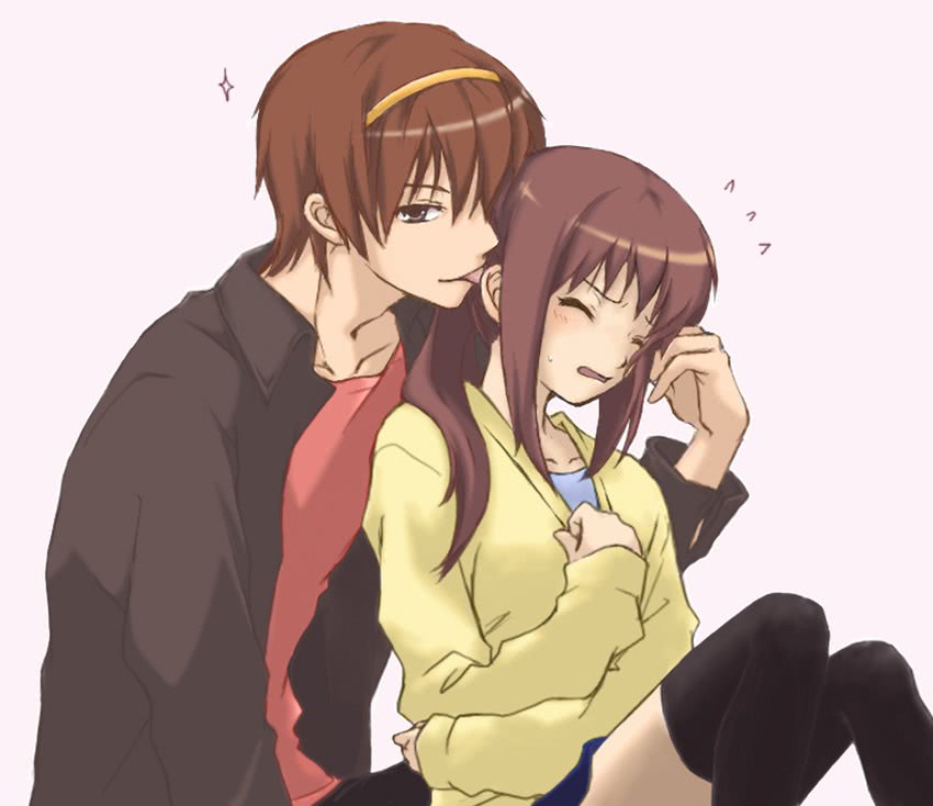 kyonko and suzumiya haruhiko (suzumiya haruhi no yuuutsu) drawn by hachimitsu_(rjrjr)