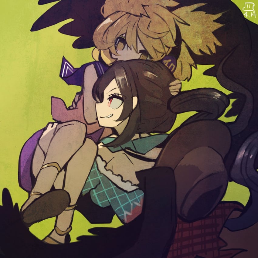 toyosatomimi no miko and kurokoma saki (touhou) drawn by maaru_(akira428)