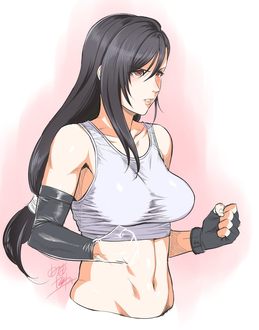 tifa lockhart (final fantasy and 1 more) drawn by yosiura