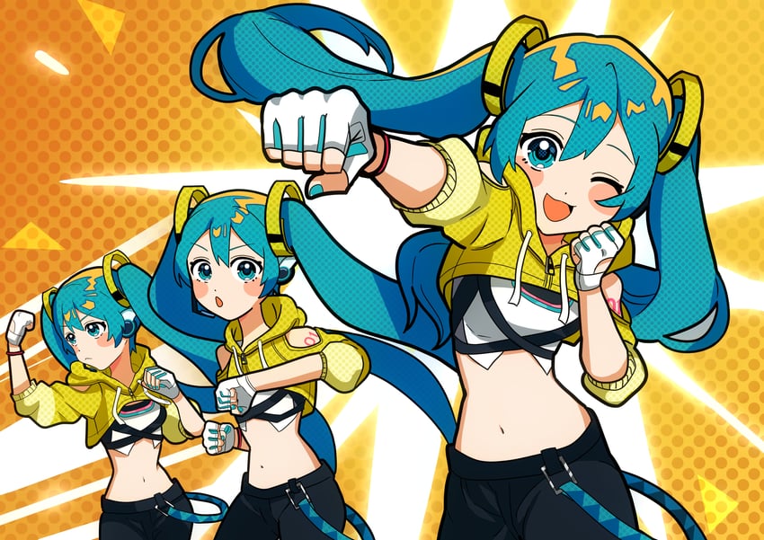 hatsune miku (vocaloid and 2 more) drawn by sugarmonaka