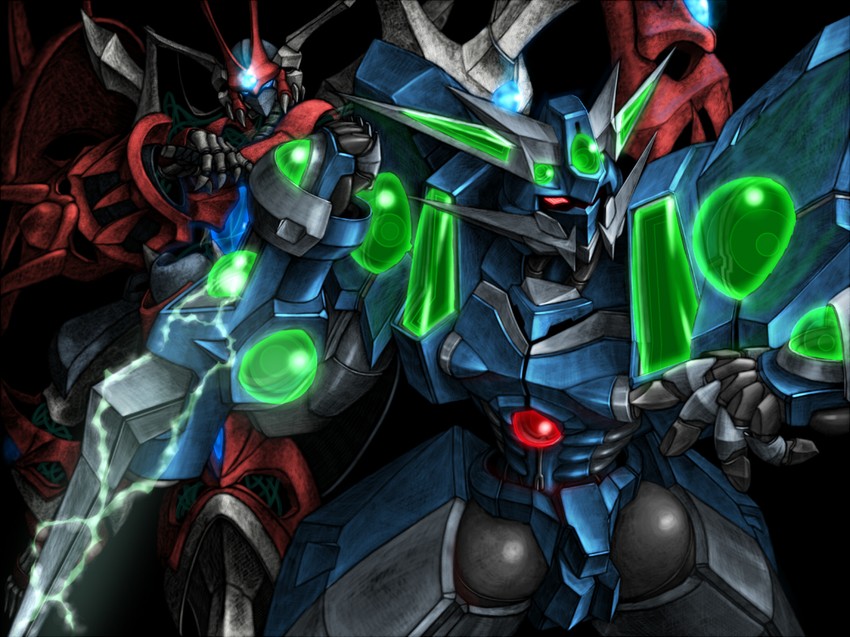 soulgain and persoenlichkeit (super robot wars and 1 more) drawn by tro_(trombe)