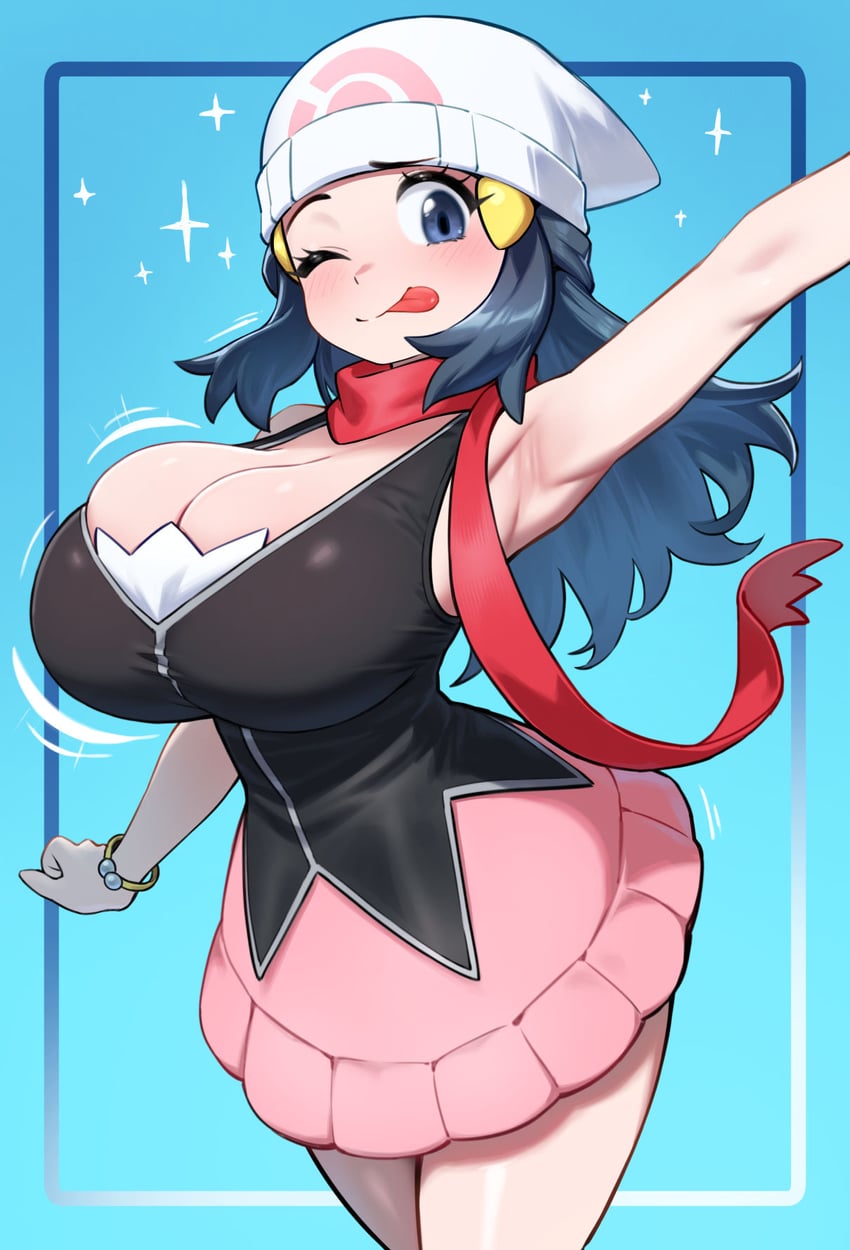 dawn (pokemon and 3 more) drawn by azuu_(azuucookie)