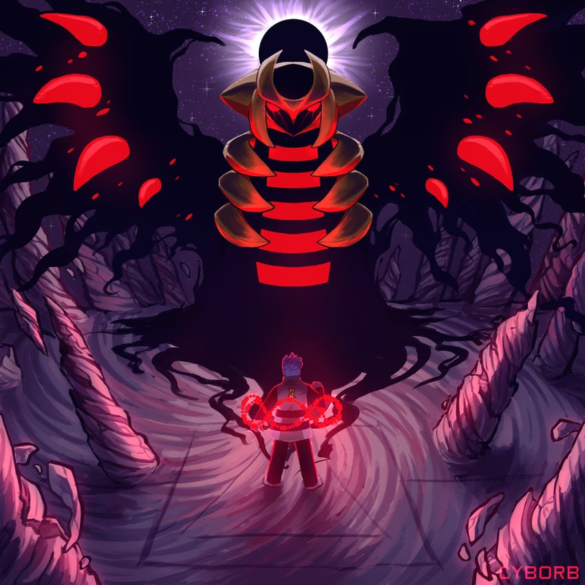 giratina and cyrus (pokemon and 2 more) drawn by cyborb