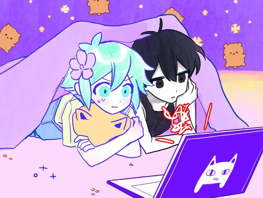 omori and basil (omori) drawn by sike_(dvh_04)
