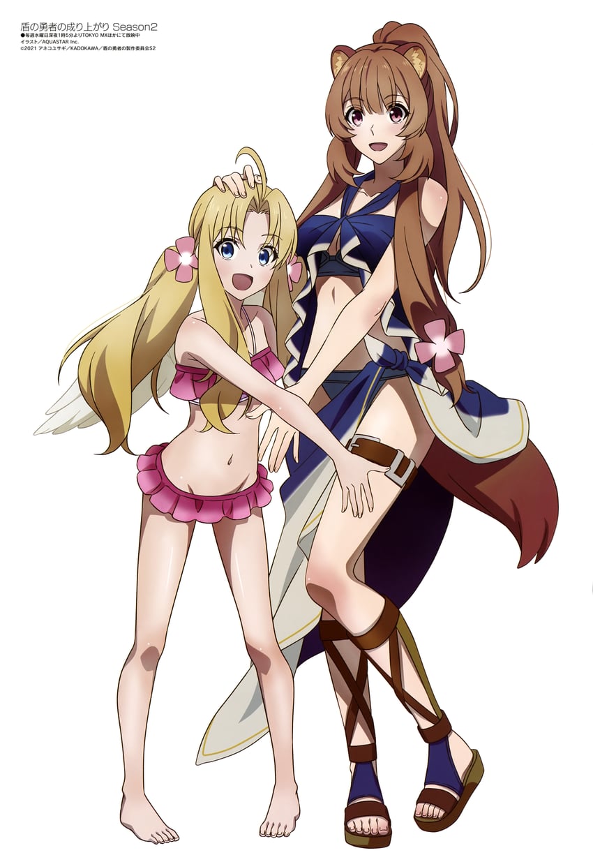 raphtalia and filo (megami magazine and 1 more) drawn by aquastar_inc.