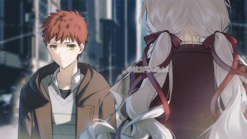 emiya shirou and momomiya shizuku (original and 2 more) drawn by gaoyue_jixiang