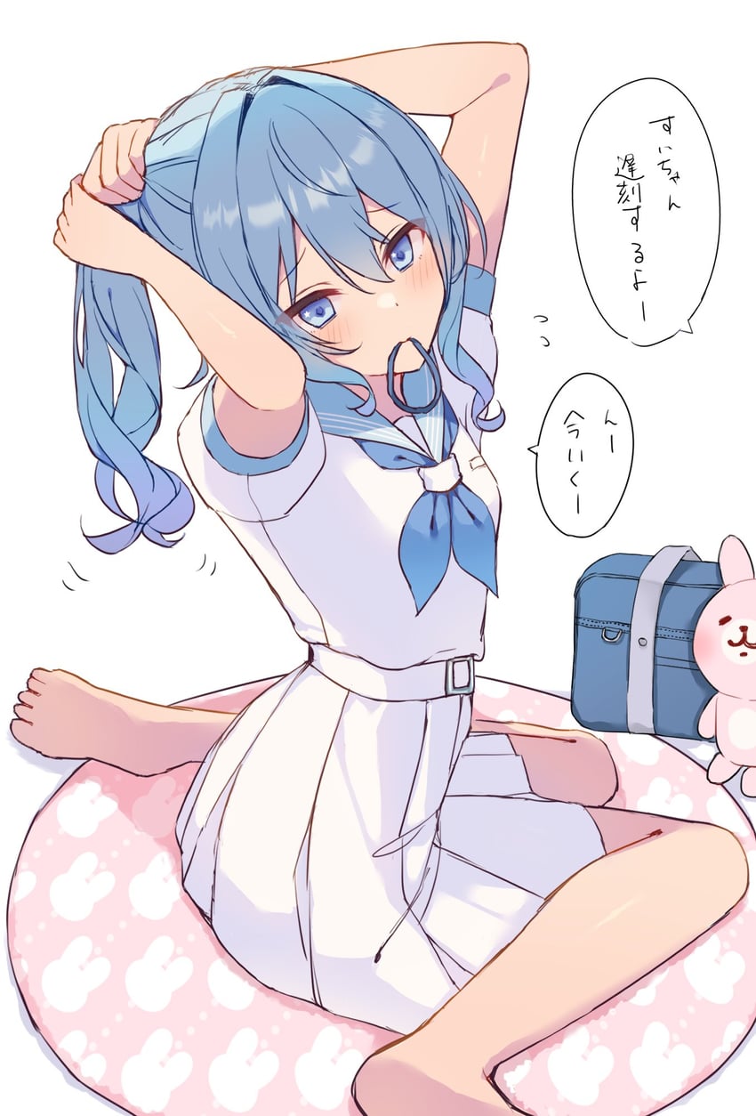 hoshimachi suisei and usagi (hololive and 2 more) drawn by kohaku_(csacu)