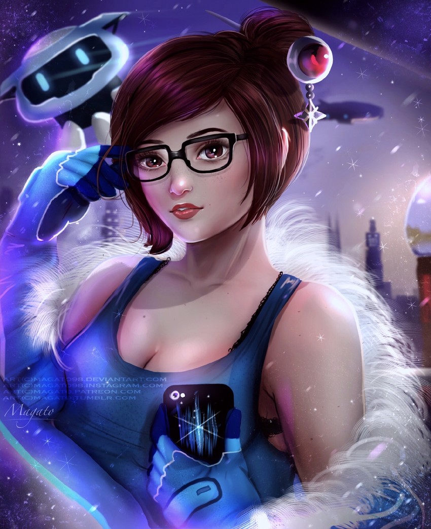 mei and snowball (overwatch and 1 more) drawn by magato98