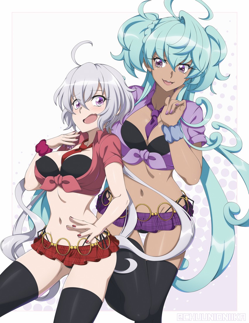 yukine chris and cagliostro (senki zesshou symphogear) drawn by chuunioniika