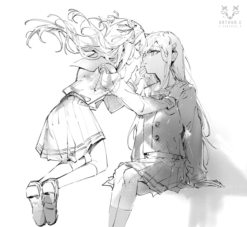 togawa sakiko and wakaba mutsumi (bang dream! and 1 more) drawn by arthur_c