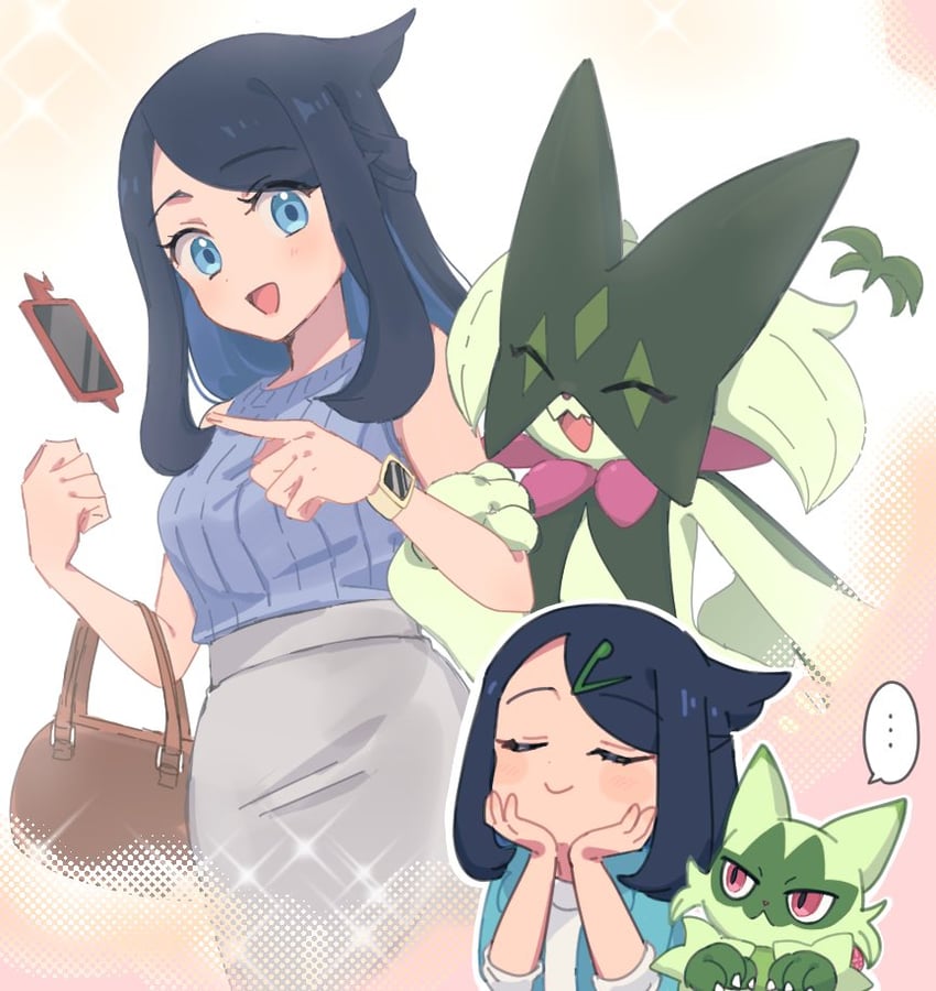 liko, meowscarada, and floragato (pokemon and 1 more) drawn by nm222